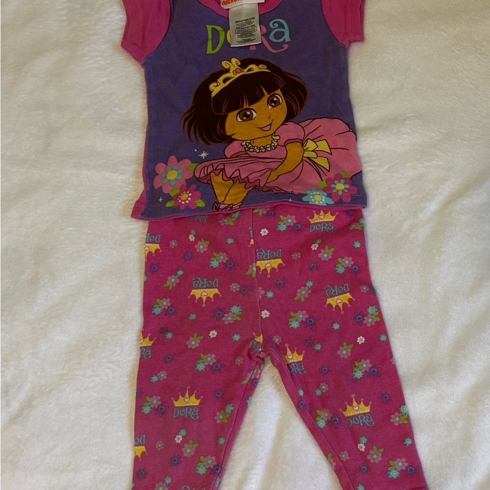 Nickelodeon Dora the Explorer Pink and Purple Pajama Set